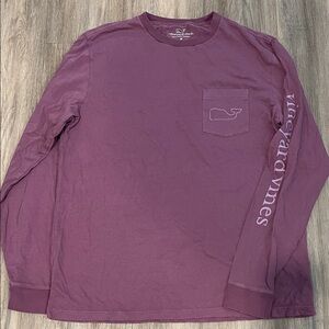 Vineyard Vines Men's Long Sleeve Shirt in Plum